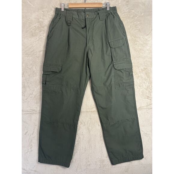 Propper Mens 38x32 Cargo Pants Green Tatical Ripstop Elastic Waist Workwear Duty - Picture 1 of 5